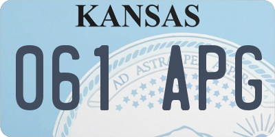 KS license plate 061APG