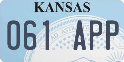 KS license plate 061APP
