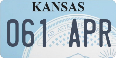 KS license plate 061APR