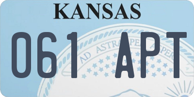 KS license plate 061APT