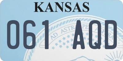KS license plate 061AQD