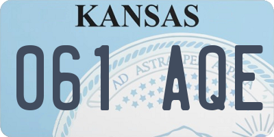 KS license plate 061AQE