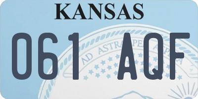 KS license plate 061AQF
