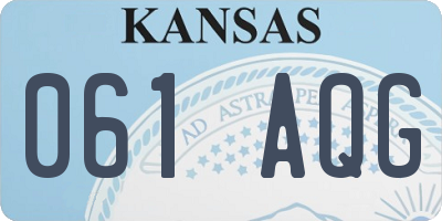 KS license plate 061AQG