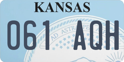 KS license plate 061AQH