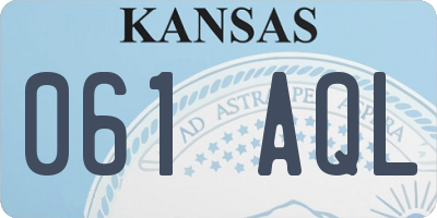 KS license plate 061AQL