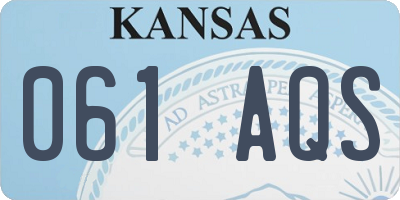 KS license plate 061AQS