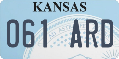 KS license plate 061ARD