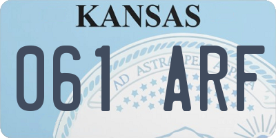 KS license plate 061ARF
