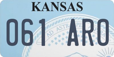 KS license plate 061ARO