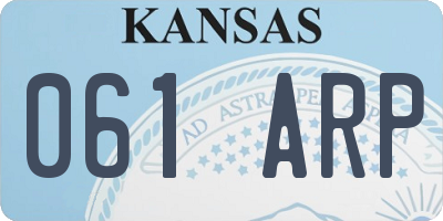 KS license plate 061ARP