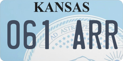 KS license plate 061ARR