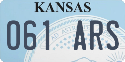 KS license plate 061ARS