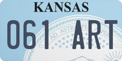 KS license plate 061ART