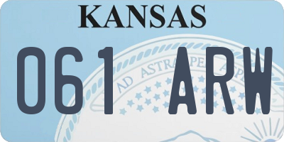 KS license plate 061ARW