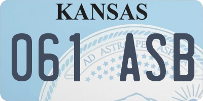 KS license plate 061ASB