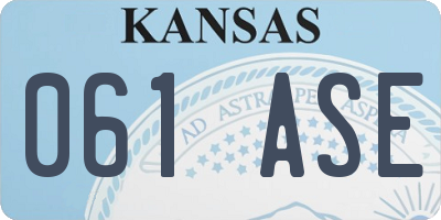 KS license plate 061ASE