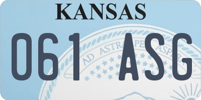 KS license plate 061ASG