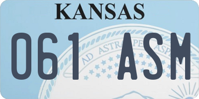 KS license plate 061ASM