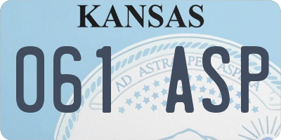 KS license plate 061ASP