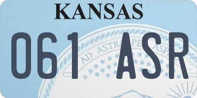 KS license plate 061ASR