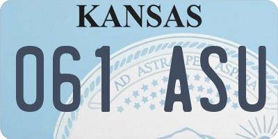 KS license plate 061ASU