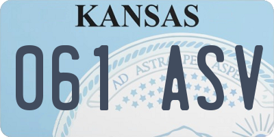 KS license plate 061ASV
