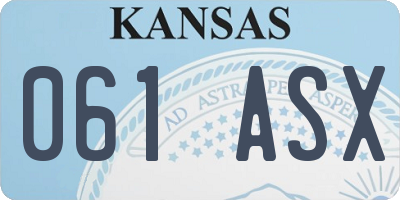 KS license plate 061ASX