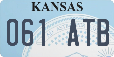 KS license plate 061ATB