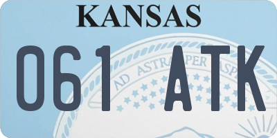 KS license plate 061ATK