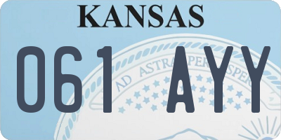 KS license plate 061AYY