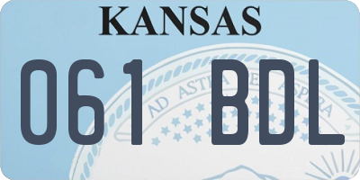 KS license plate 061BDL