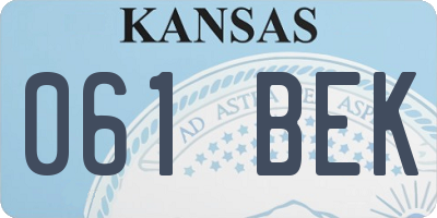 KS license plate 061BEK