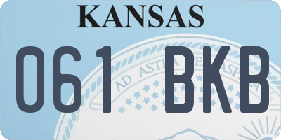KS license plate 061BKB