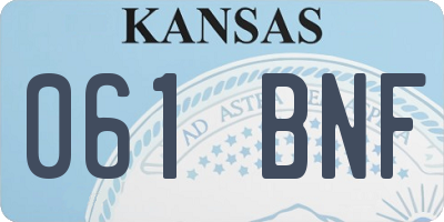 KS license plate 061BNF