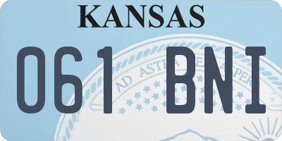 KS license plate 061BNI