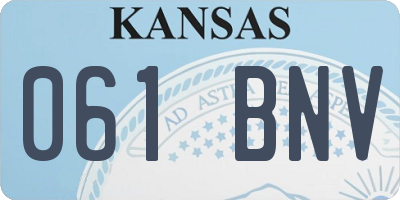 KS license plate 061BNV