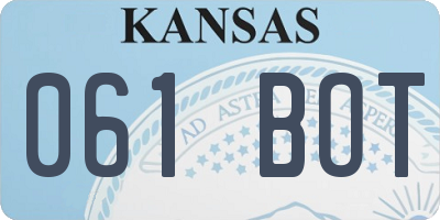 KS license plate 061BOT