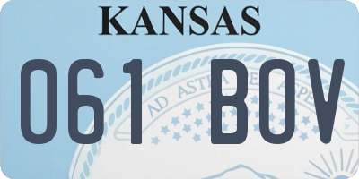 KS license plate 061BOV