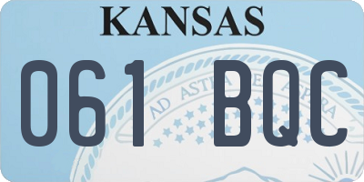 KS license plate 061BQC