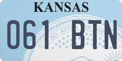 KS license plate 061BTN