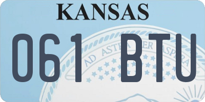 KS license plate 061BTU