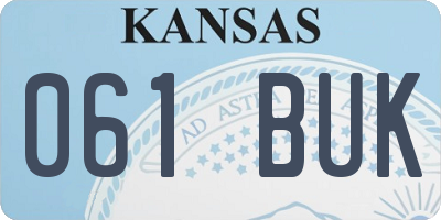 KS license plate 061BUK