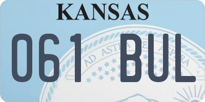 KS license plate 061BUL