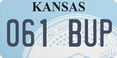 KS license plate 061BUP