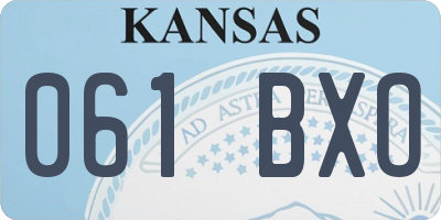KS license plate 061BXO