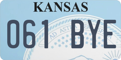 KS license plate 061BYE