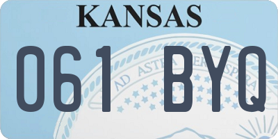KS license plate 061BYQ