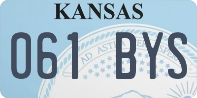 KS license plate 061BYS