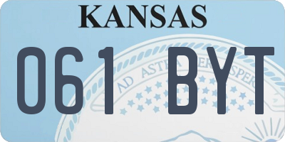 KS license plate 061BYT